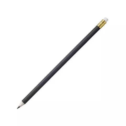 500 Lápices Redondos Negros Con Goma Logo Impreso A 1 Color