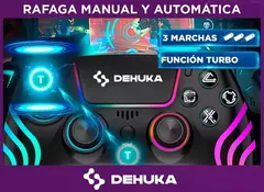 Imagen de Joystick Para PS4 Control Pc Gamer Inalambrico Usb Y Control Preciso Y Estilo Personalizado Giroscopio Led Rgb Dehuka Color Negro