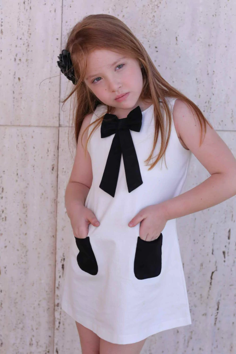 Vestido Laço Off Black