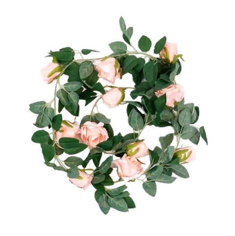 Guía de Hojas y Rosas Rosadas