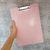 PRANCHETA OFÍCIO MDF LAMINADO ROSA CLIP GARRA
