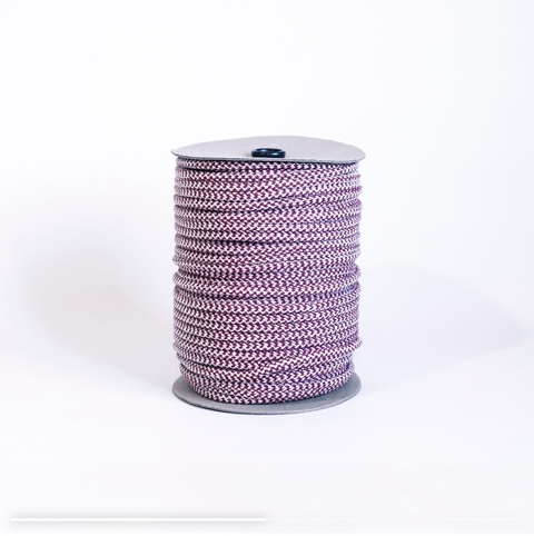 SOGA TEJIDA DE 7 MM CRUDO CON ROJO X100 mts ALGODON CON ALMA DE PABILO