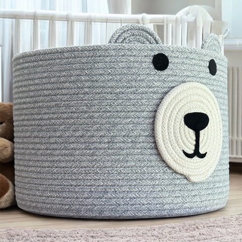 Contenedor Oso infantil GRIS JASPEADO LISO - comprar online
