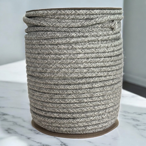 CORDON DE ALGODON TRENZADO JASPEADO GRIS CEMENTO CON CRUDO DE 7MM PREMIUM- Oceanoazul - - comprar online