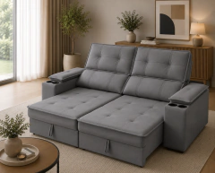 Sillon Gibraltar 254cm - gris - comprar online
