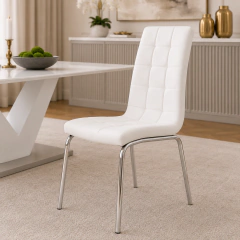 Silla Aurora ecocuero - blanca