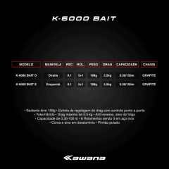 CARRETILHA KAWANA K6000 - Casa do Pescador Curitiba