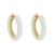 Brinco Argola Esmaltada White Banho de Ouro 18k