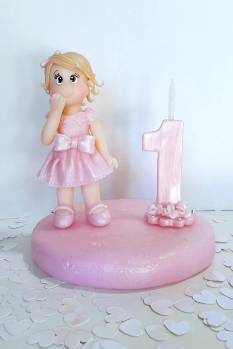 Adorno de torta nena c/moño