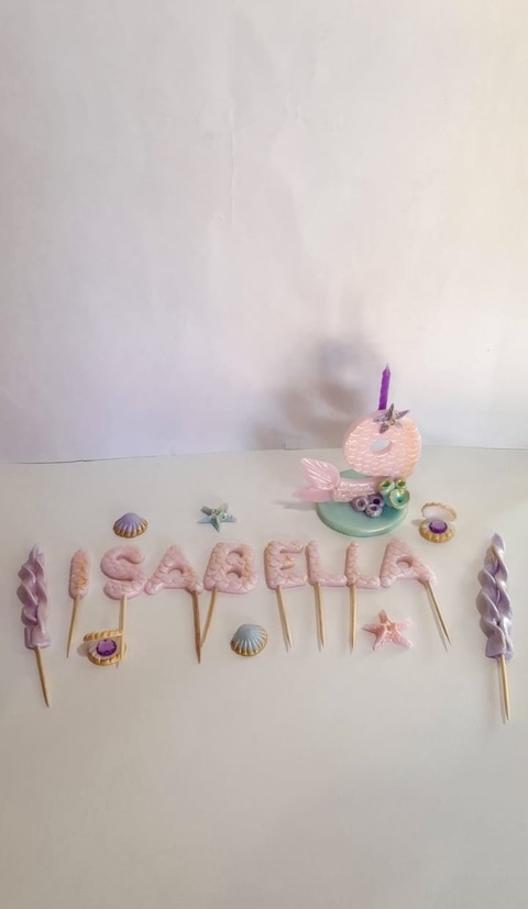 Adorno de torta kit sirena