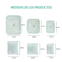 Organizador de viaje Amayra set x 6 67101 - In Flux