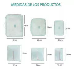 Set organizador de viaje x6 Amayra - In Flux