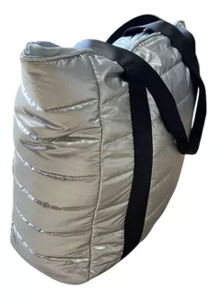 Cartera Tote Muaa Puffer Plateada - comprar online
