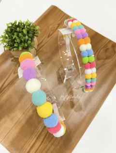 TIARA POMPOM COLORIDOS - comprar online