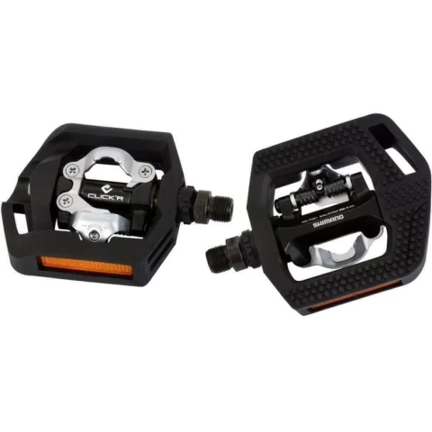 Pedal PD-T421 Clip Preto Click'r com Refletor e Tacos SM-SH56