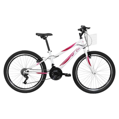 Bicicleta Ceci Aro 24 Branca com Cesto 21v 2025