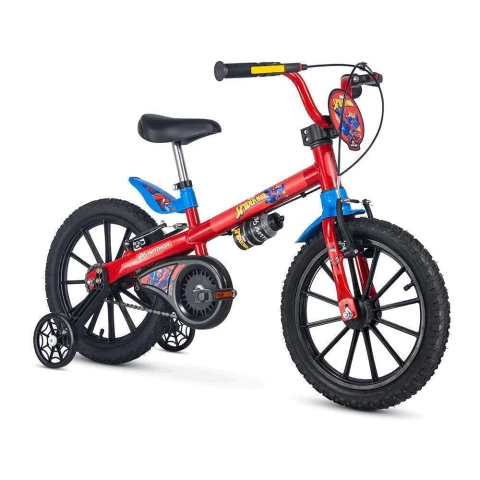 Bicicleta Homem Aranha Aro 16 Vermelho Infantil Spider Man Aro de Nylon