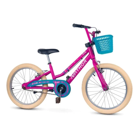 Bicicleta Lovely Aro 20 Rosa Infantil Aro de Alumínio com Cesta