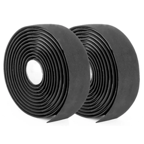 Fita De Guidão Speed 180x3cm Preto Par Macia com Plug