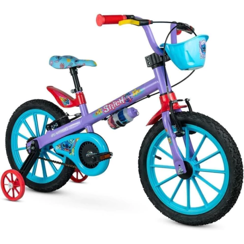 Bicicleta Stitch Aro 16 Roxo Infantil Aro de Nylon 2025