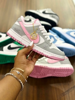 Dunk lv rosa e cinza