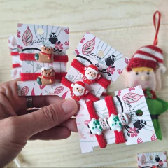 Colitas aplique navidad x 6 pares