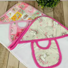 MANTA RECIBIDORA + BABERO ALGODON - Accesorios Lupita