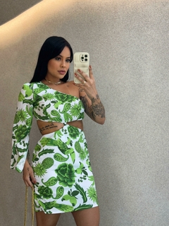 Vestido Nula Manga Estampado