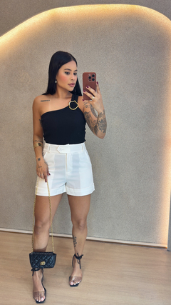 Blusa ribana com argola - loja online