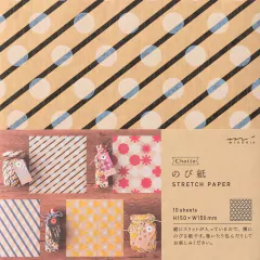 Midori Stretch - Papel para envolturas - Dots-Stripe Black - comprar online