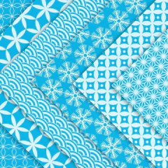 Tesel Tinta - 6 diseños - Pigmentado - Paleta Azules - origamiteca