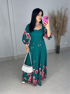 VESTIDO ISABELLA - FLORAL VERDE - loja online