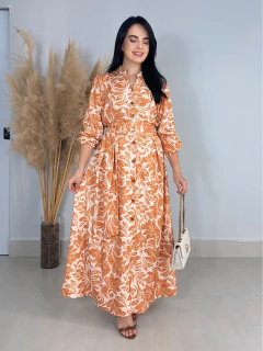 CHEMISE AMÉLIA - FLORAL CARAMELO - BY TAÍS LORRAYNE