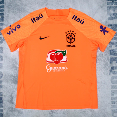 Remera Entrenamiento Brasil 2024 Cuerpo Tecnico Naranja - comprar online