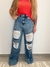 Calça jeans wide leg lucia rasgos - comprar online