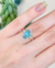Anel apatita azul clara qualidade extra prata 950