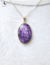 Pingente oval charoita prata 950 (muito raro) - comprar online