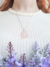 Pingente quartzo rosa rolado prata 950