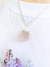 Pingente quartzo rosa bruto prata 925 (com base)