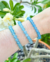 Pulseira calcita azul esfera 7mm - raro