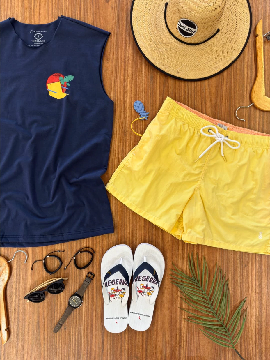 Short poliamida Pineappe amarelo