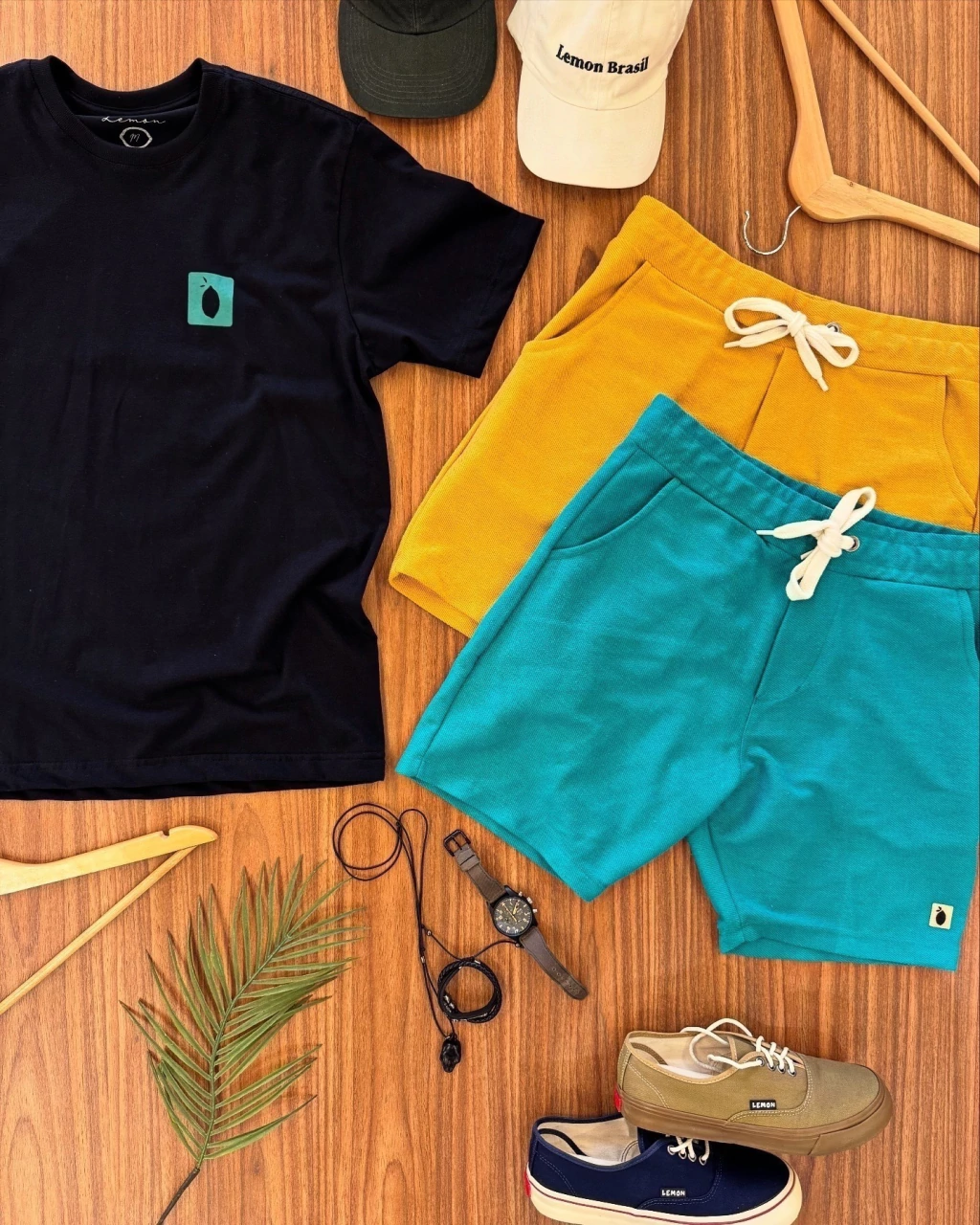 Bermuda de moletom com linho azul tifanny