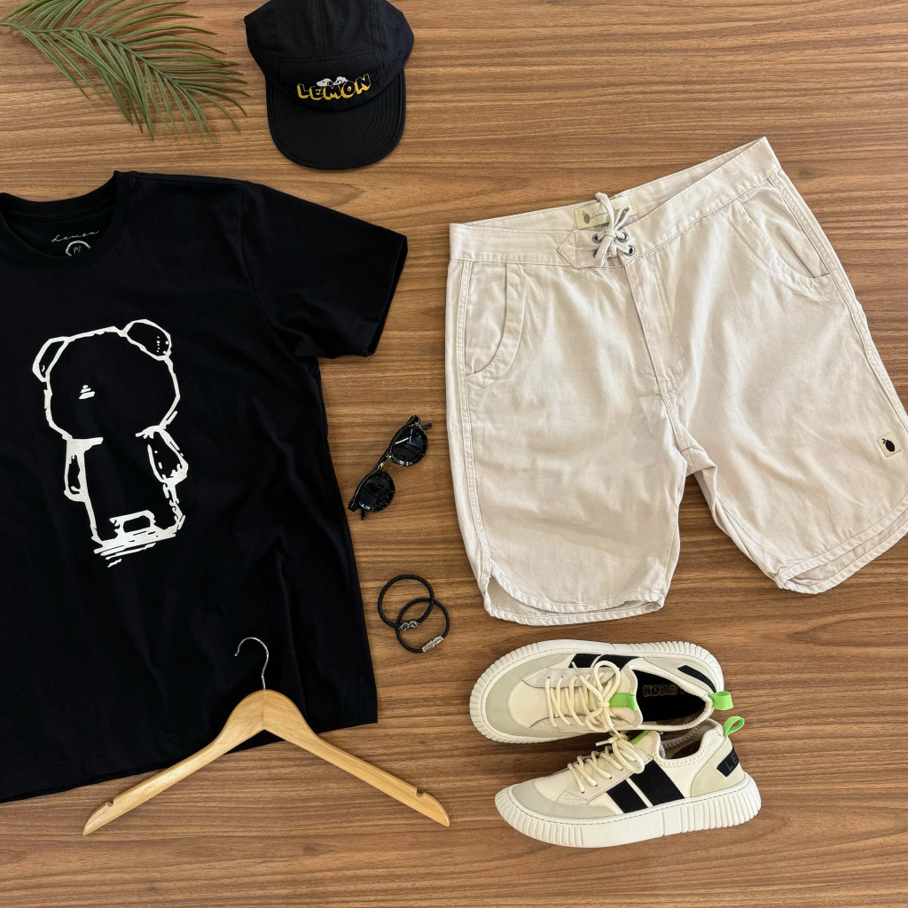 Bermuda de sarja off white Lemon