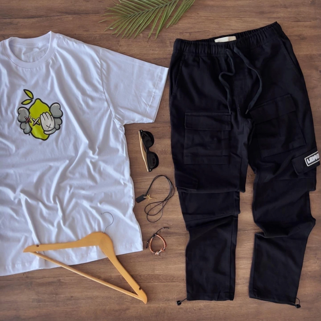 calça cargo Lemon Street preta