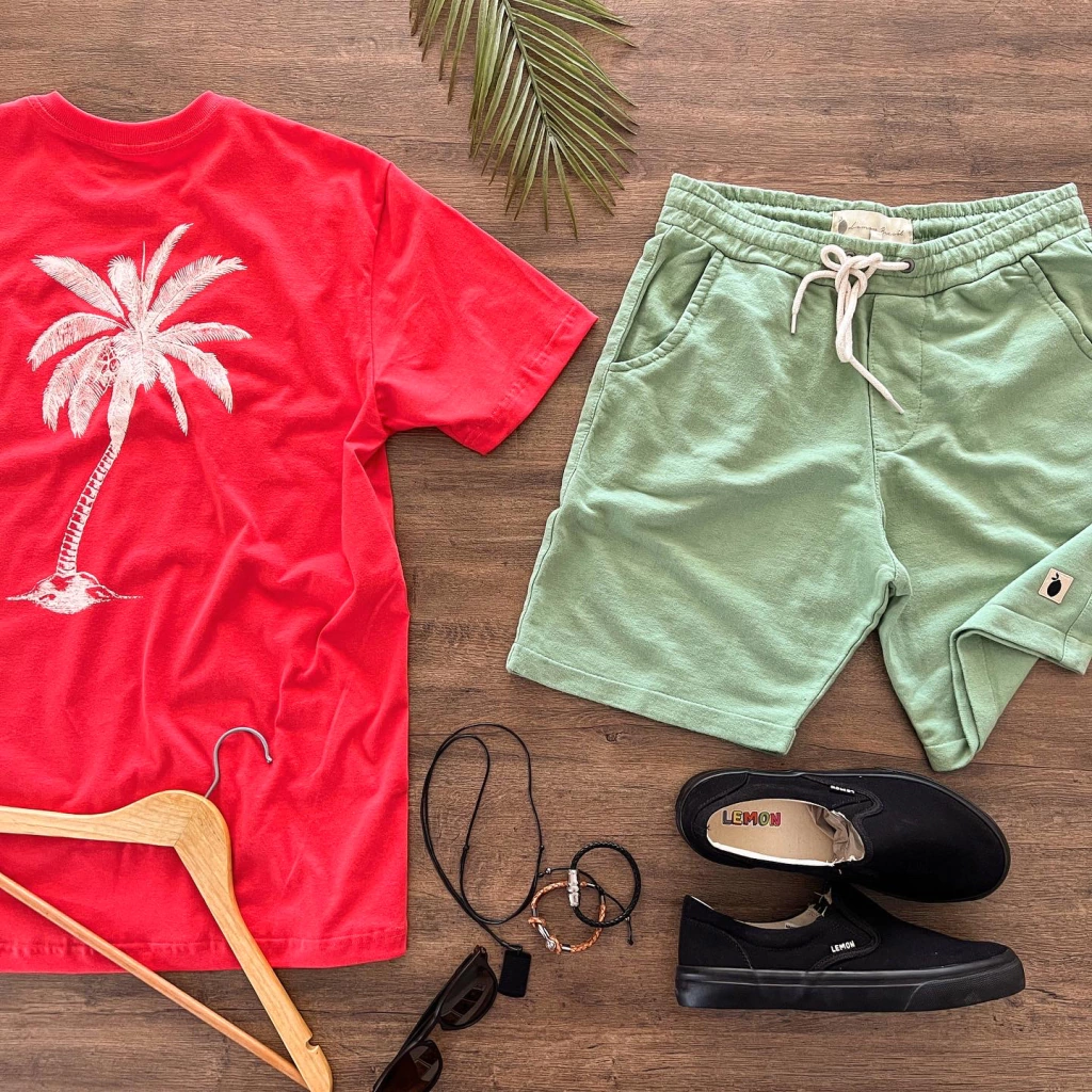 Bermuda de moletom verde Lemon