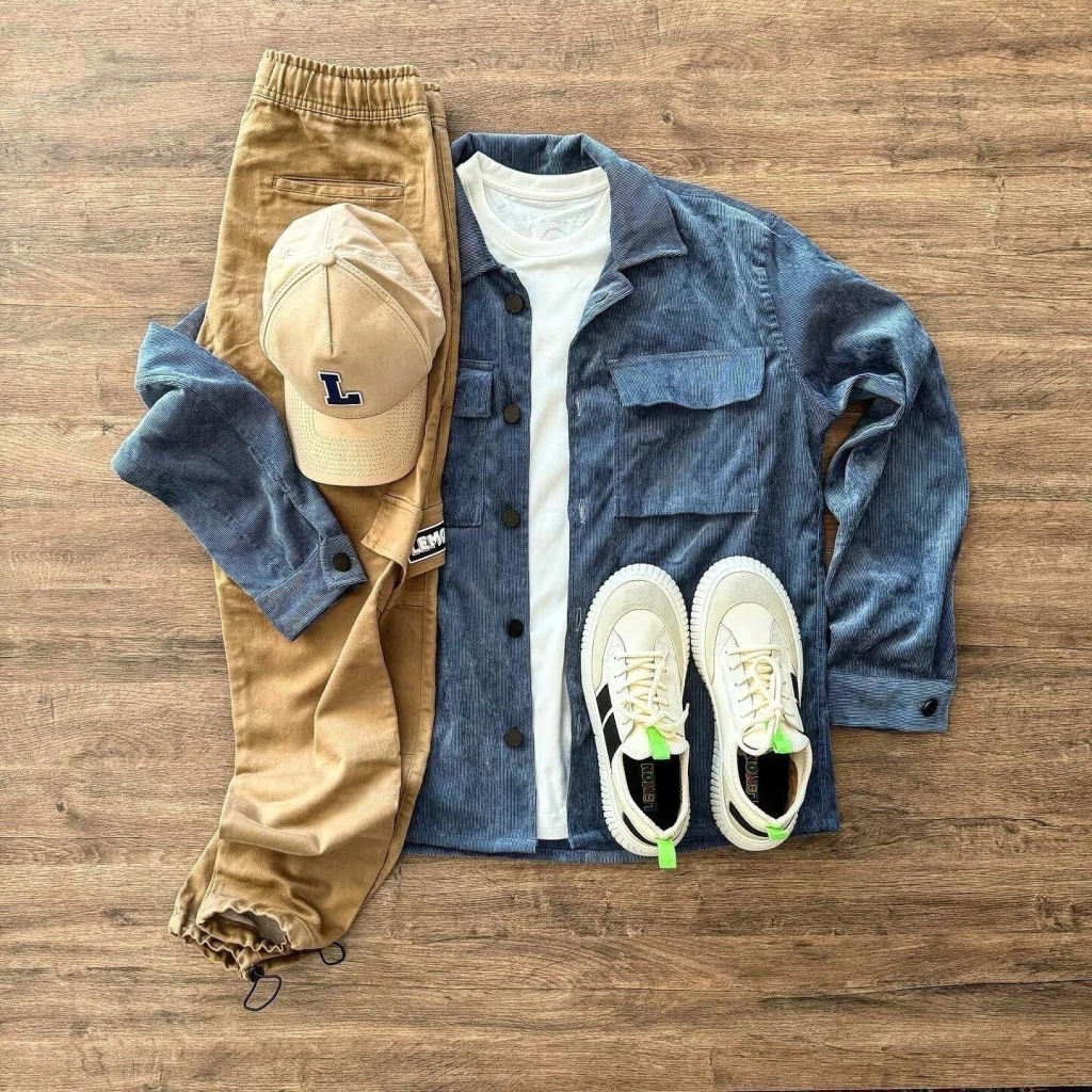 Camisa Lemon Veludo azul
