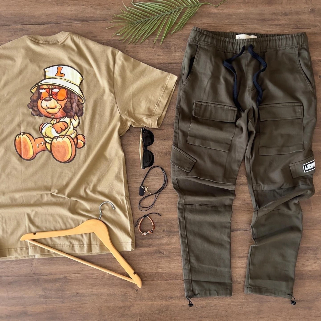 calça cargo Lemon Street verde