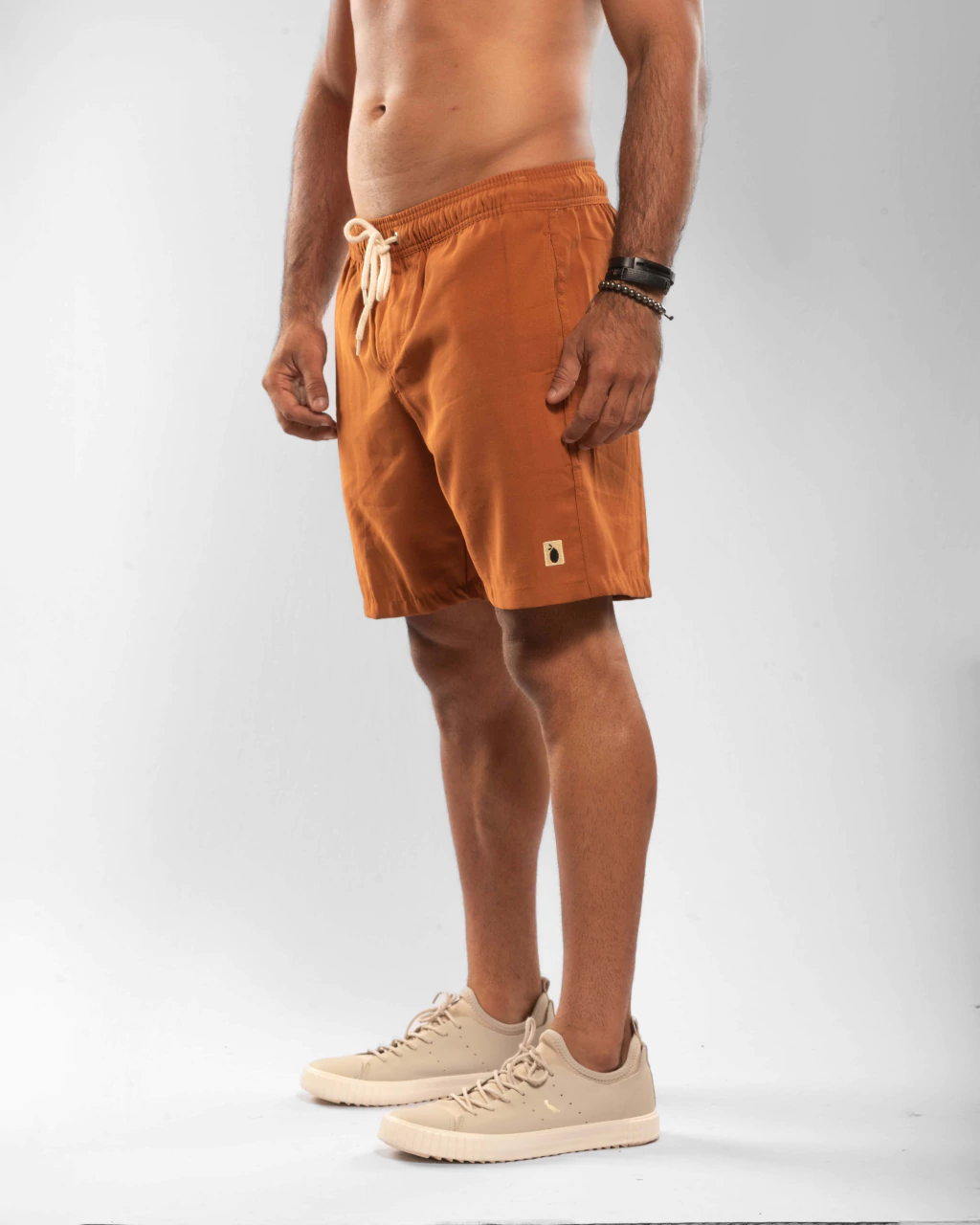 Short linho Lemon Telha