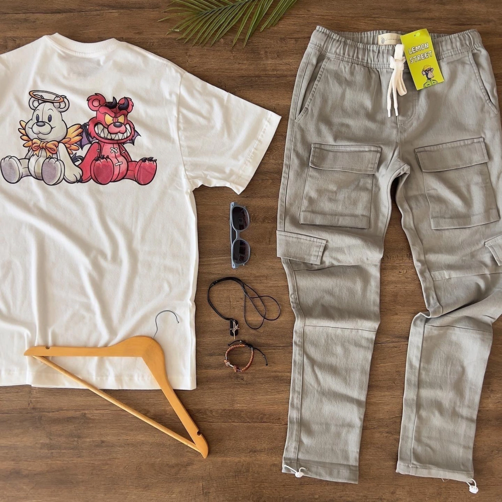 calça cargo Lemon Street cimento
