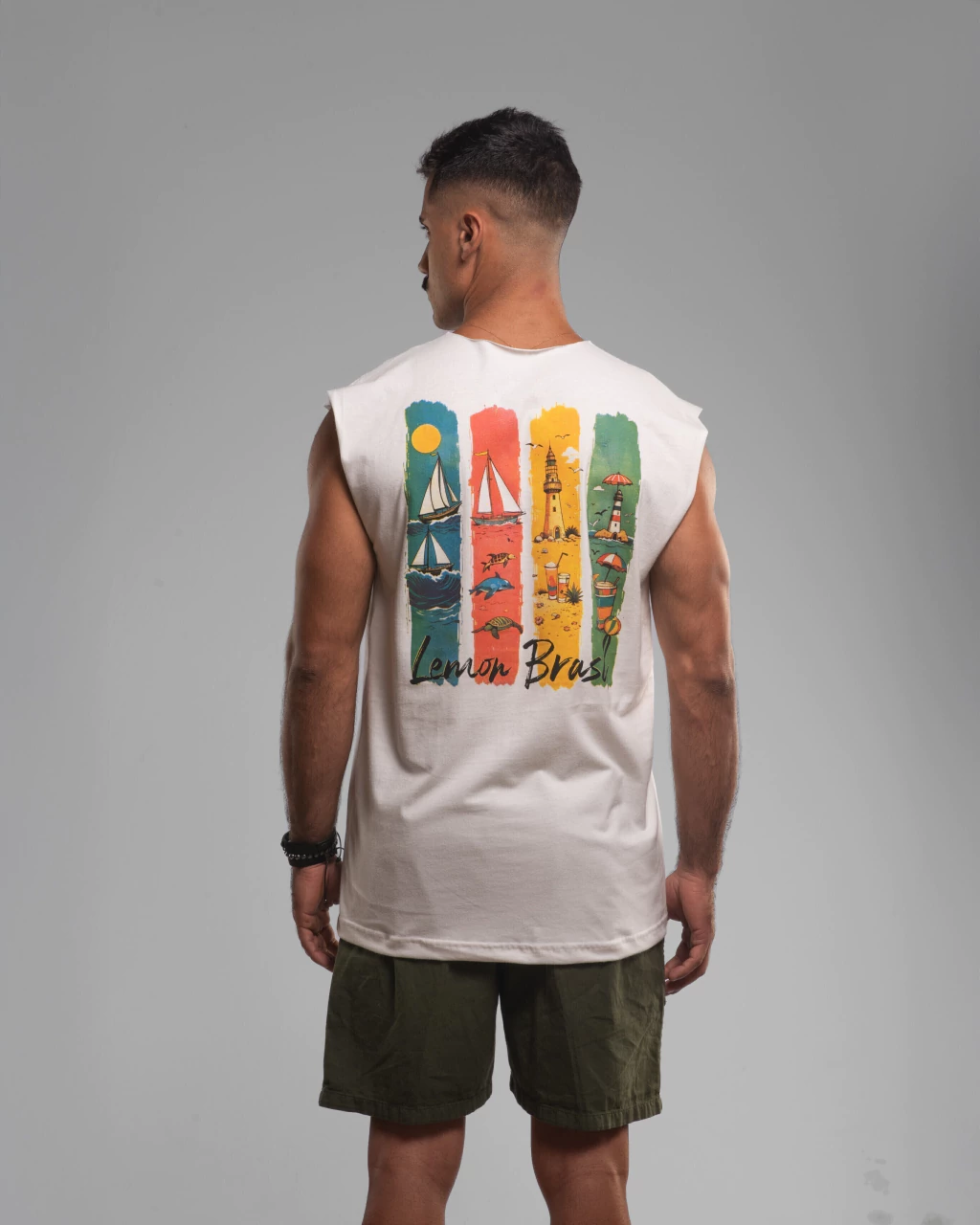 Regata machão Lemon praia verão #